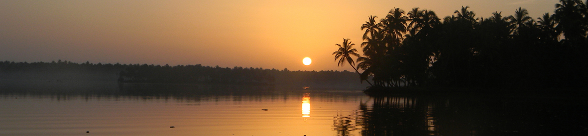 Sunrise in Coconut Island, Kerala